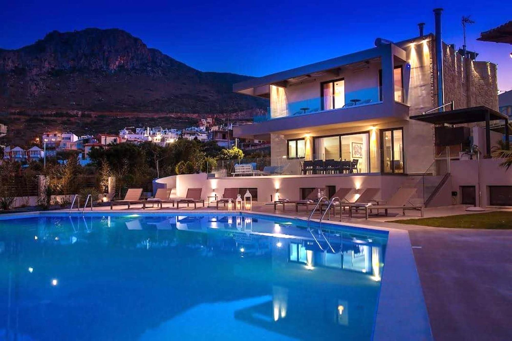 Orama Luxury Villa 4 Bedrooms With Private Pool Херсониссос Экстерьер фото